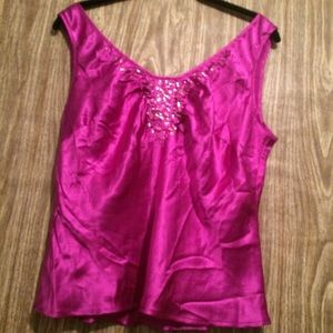 Beliza Silk embellished sleeveless top size 14
